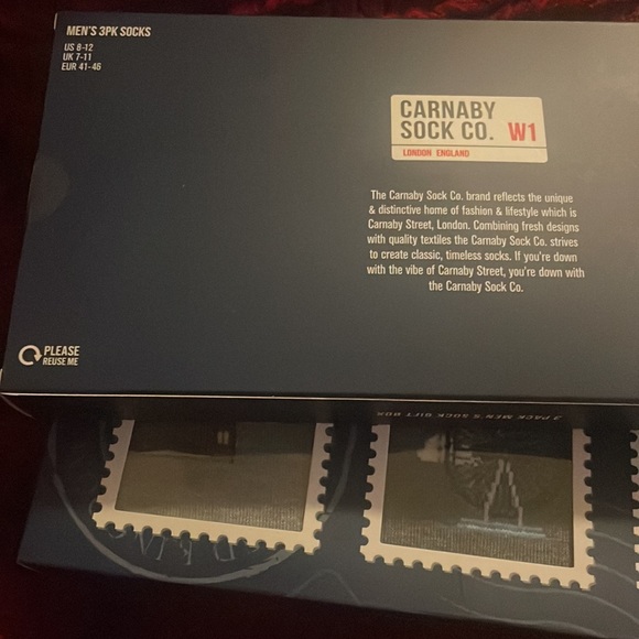 Carnaby Sock Co. London Theme Set Of 3 Boxed Two Pack New Nwt Nib Men Size 8-12 - Picture 3 of 3